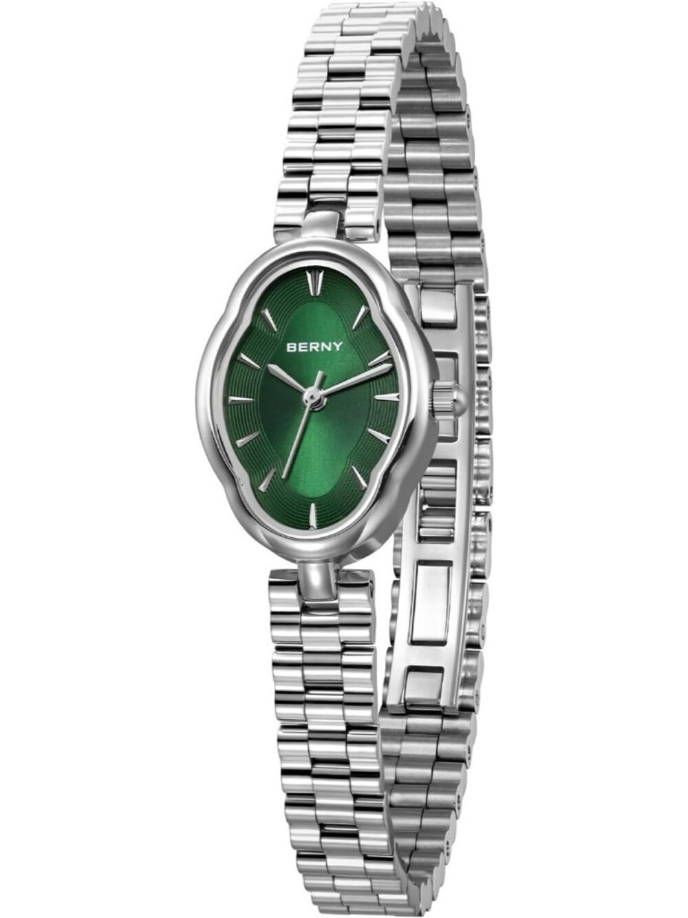 Women's Green Quartz All Stainless Steel Vintage Copper Waterproof Wrist Watch